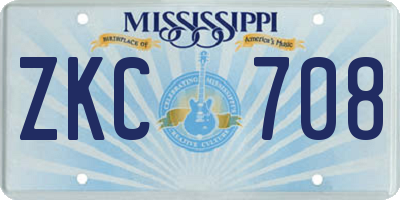 MS license plate ZKC708