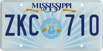 MS license plate ZKC710