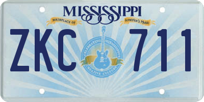 MS license plate ZKC711