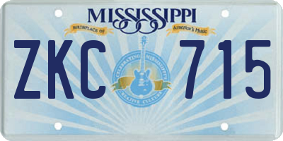 MS license plate ZKC715