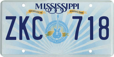 MS license plate ZKC718