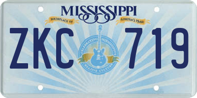 MS license plate ZKC719