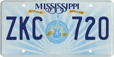 MS license plate ZKC720
