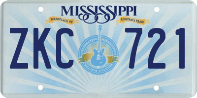 MS license plate ZKC721