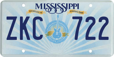 MS license plate ZKC722
