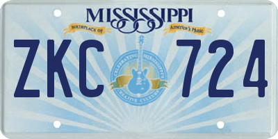 MS license plate ZKC724