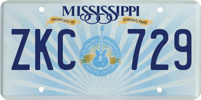 MS license plate ZKC729