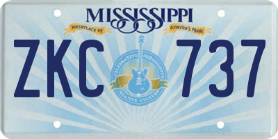 MS license plate ZKC737