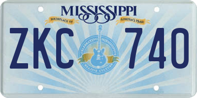 MS license plate ZKC740