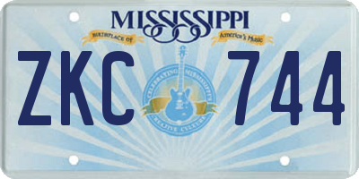 MS license plate ZKC744