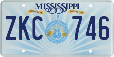 MS license plate ZKC746