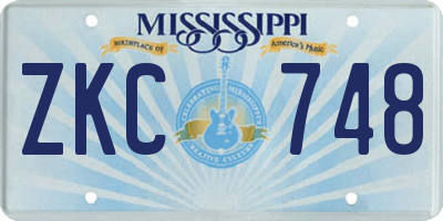 MS license plate ZKC748