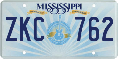 MS license plate ZKC762