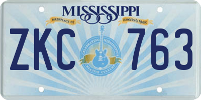 MS license plate ZKC763