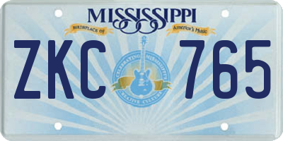 MS license plate ZKC765