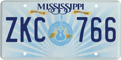 MS license plate ZKC766