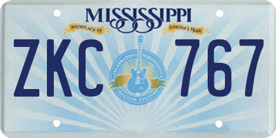 MS license plate ZKC767