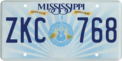 MS license plate ZKC768