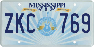 MS license plate ZKC769