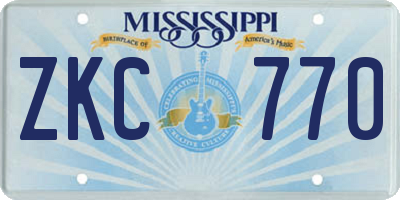 MS license plate ZKC770