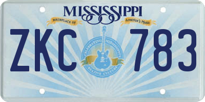 MS license plate ZKC783