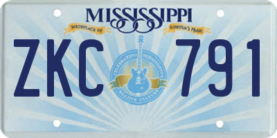 MS license plate ZKC791