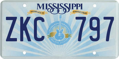 MS license plate ZKC797