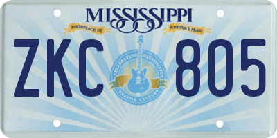 MS license plate ZKC805