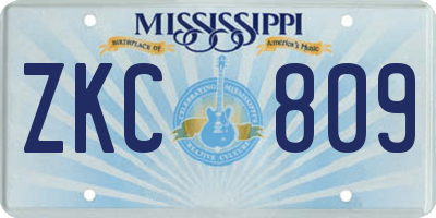 MS license plate ZKC809