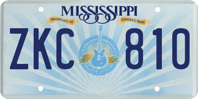 MS license plate ZKC810