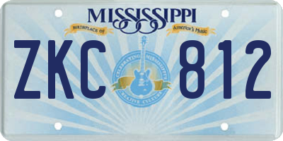 MS license plate ZKC812