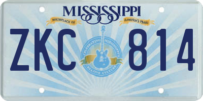 MS license plate ZKC814