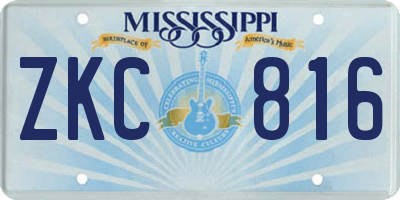 MS license plate ZKC816