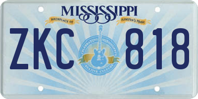 MS license plate ZKC818