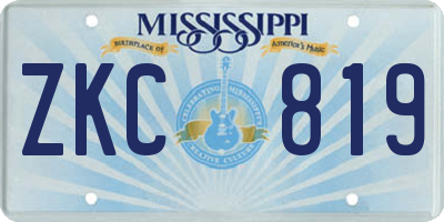 MS license plate ZKC819