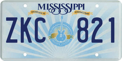 MS license plate ZKC821