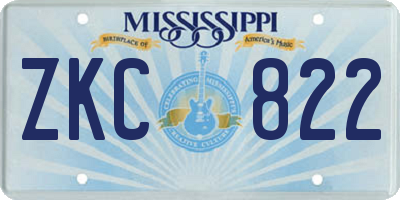 MS license plate ZKC822