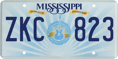 MS license plate ZKC823