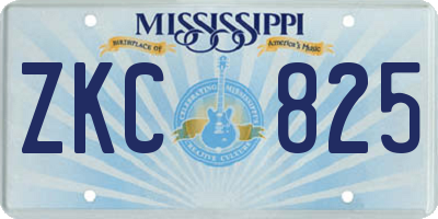 MS license plate ZKC825