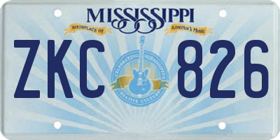 MS license plate ZKC826