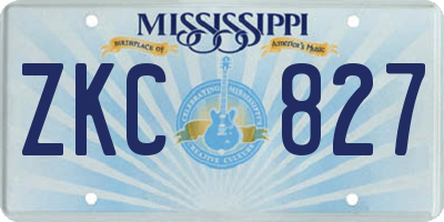 MS license plate ZKC827