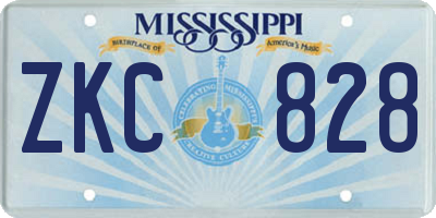 MS license plate ZKC828