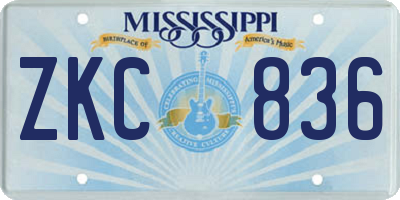 MS license plate ZKC836