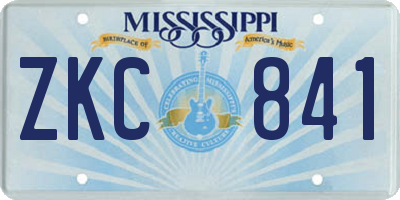 MS license plate ZKC841