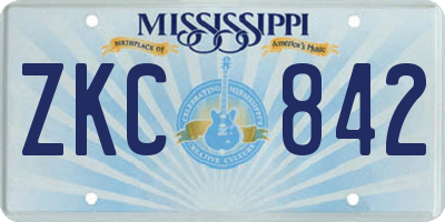 MS license plate ZKC842