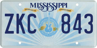 MS license plate ZKC843
