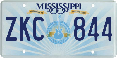 MS license plate ZKC844