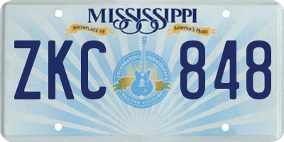 MS license plate ZKC848