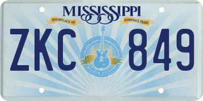MS license plate ZKC849