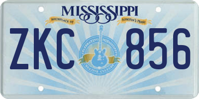 MS license plate ZKC856